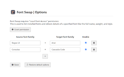 Font Swap  from Chrome web store to be run with OffiDocs Chromium online