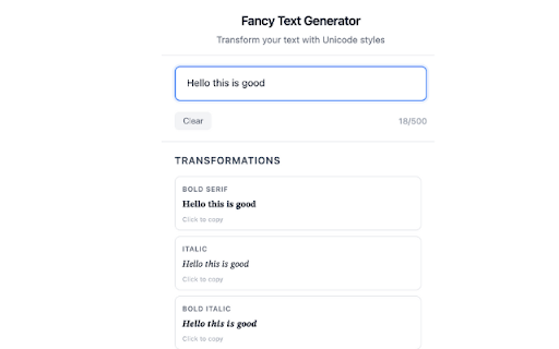 Fontzy : Fancy Text Generator  from Chrome web store to be run with OffiDocs Chromium online