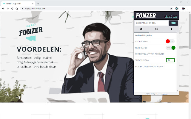 Fonzer plug  call  from Chrome web store to be run with OffiDocs Chromium online
