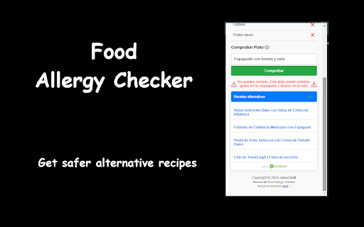 Food Allergy Checker  from Chrome web store to be run with OffiDocs Chromium online