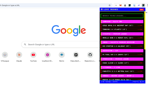 Football Live Scores  from Chrome web store to be run with OffiDocs Chromium online