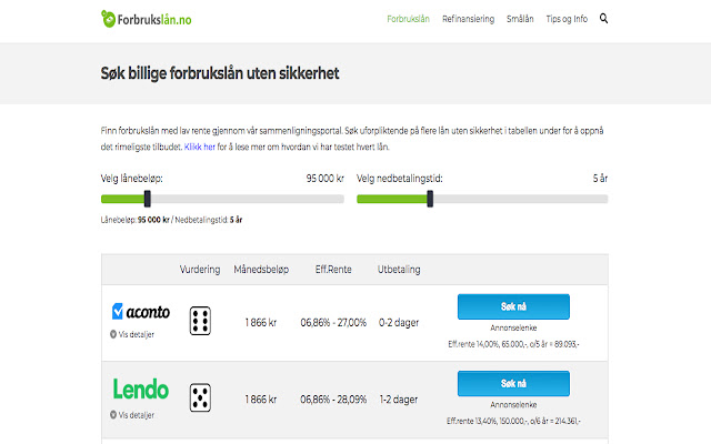 Forbrukslån.no  from Chrome web store to be run with OffiDocs Chromium online