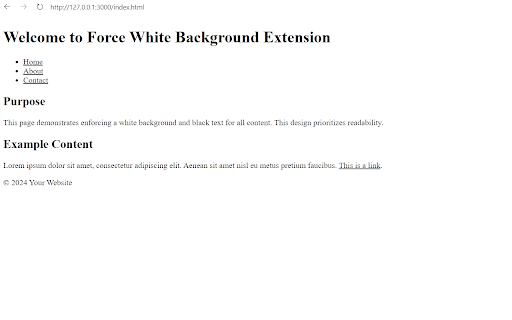 Force White Background  from Chrome web store to be run with OffiDocs Chromium online