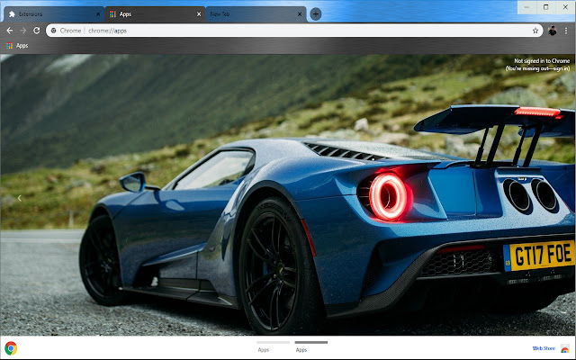 Ford GT Blue Fastest Super Racing Car  from Chrome web store to be run with OffiDocs Chromium online