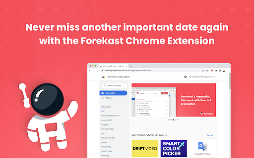 Forekast  from Chrome web store to be run with OffiDocs Chromium online