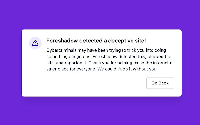 Foreshadow Anti Phishing จาก Chrome เว็บสโตร์ที่จะทำงานร่วมกับ OffiDocs Chromium ออนไลน์