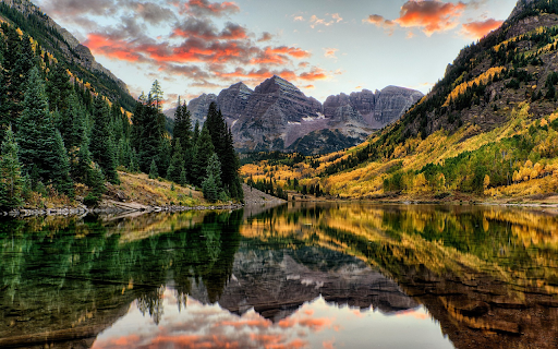 Forest on both sides of the lake  from Chrome web store to be run with OffiDocs Chromium online