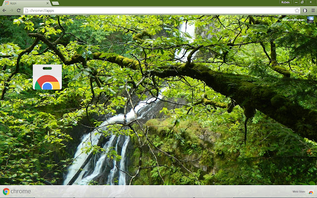 Forest waterfall  from Chrome web store to be run with OffiDocs Chromium online