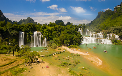 Forest waterfall and lake  from Chrome web store to be run with OffiDocs Chromium online