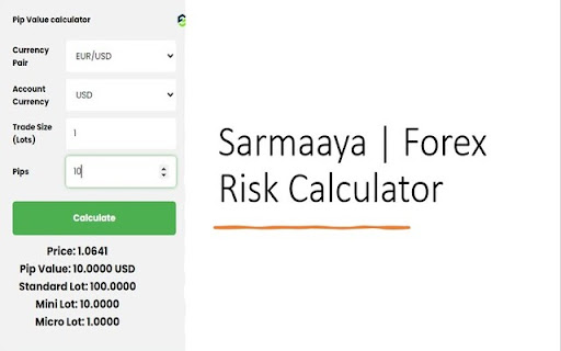 Forex Risk Calculator  from Chrome web store to be run with OffiDocs Chromium online