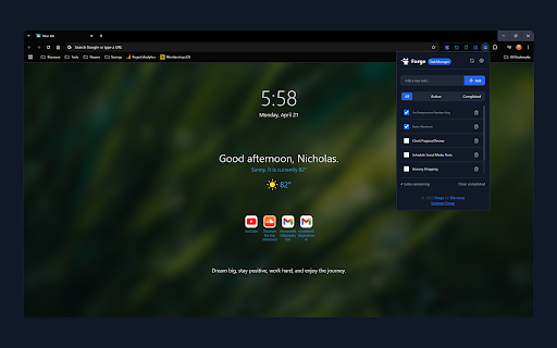Forge Task Manager  from Chrome web store to be run with OffiDocs Chromium online