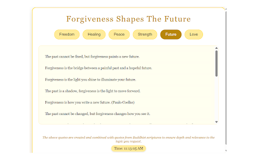 Forgiveness Shapes the Future  from Chrome web store to be run with OffiDocs Chromium online