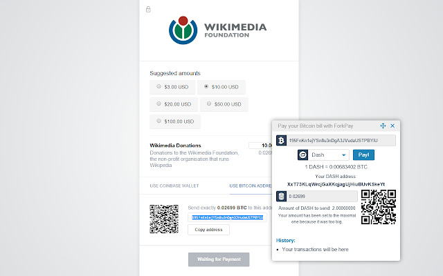 Fork Pay  from Chrome web store to be run with OffiDocs Chromium online