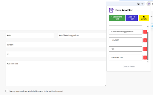 Form Auto Filler  from Chrome web store to be run with OffiDocs Chromium online