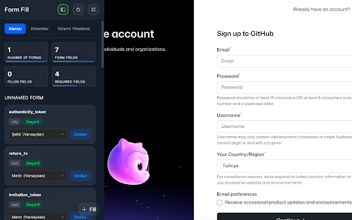 FormFiller  from Chrome web store to be run with OffiDocs Chromium online