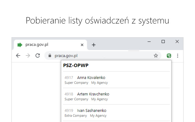 Form Filler praca.gov.pl  from Chrome web store to be run with OffiDocs Chromium online