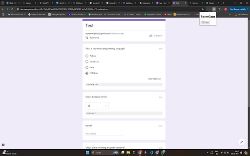 FormGem  from Chrome web store to be run with OffiDocs Chromium online