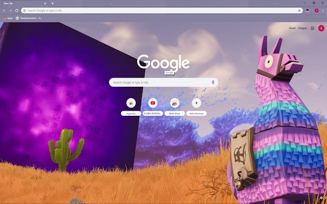 Fortnite Llama Theme  from Chrome web store to be run with OffiDocs Chromium online