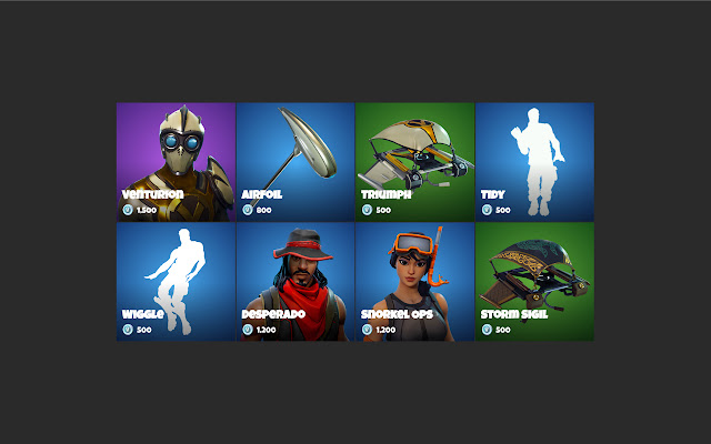 Fortnite New tab Current item shop  from Chrome web store to be run with OffiDocs Chromium online