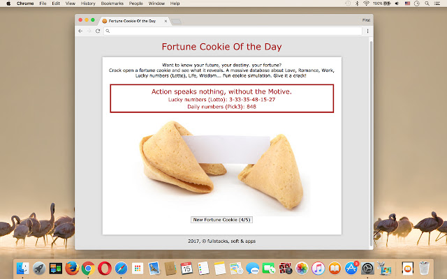 Fortune Cookie Of The Day  from Chrome web store to be run with OffiDocs Chromium online
