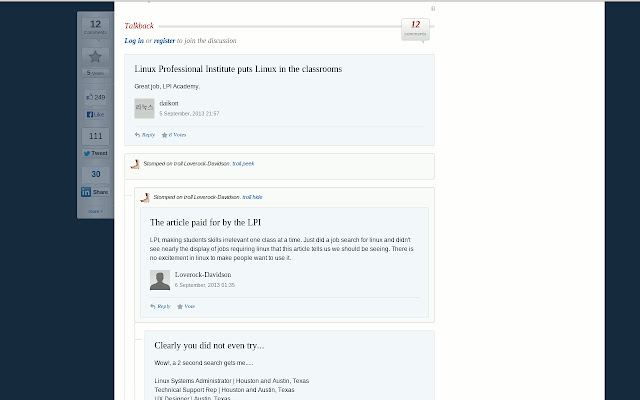 Forum Troll Stomper  from Chrome web store to be run with OffiDocs Chromium online