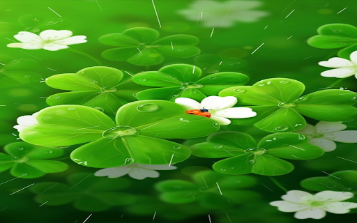 Four leaf clover and flowers wallpaper  from Chrome web store to be run with OffiDocs Chromium online