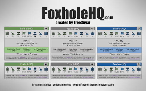 FoxholeHQ  from Chrome web store to be run with OffiDocs Chromium online
