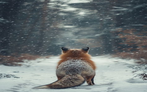 Fox standing in the snow Wallpaper  from Chrome web store to be run with OffiDocs Chromium online
