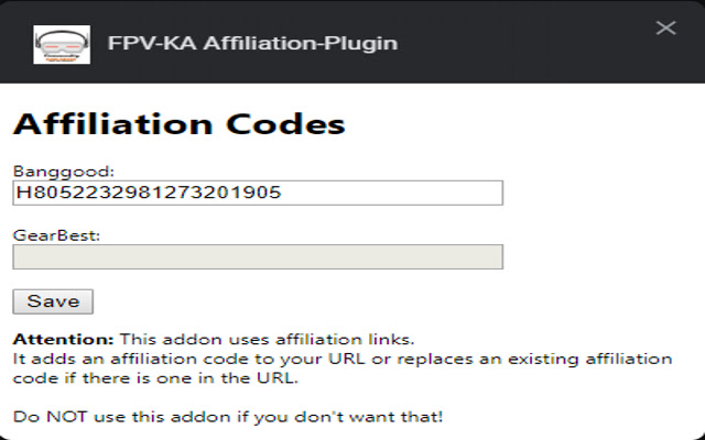 FPV KA Affiliation Plugin  from Chrome web store to be run with OffiDocs Chromium online