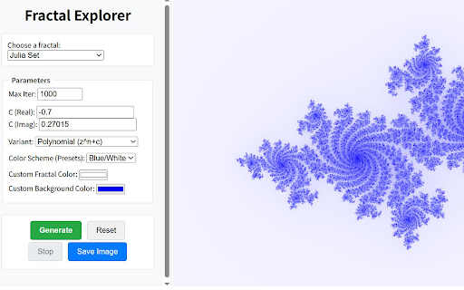 Fractal Explorer  from Chrome web store to be run with OffiDocs Chromium online