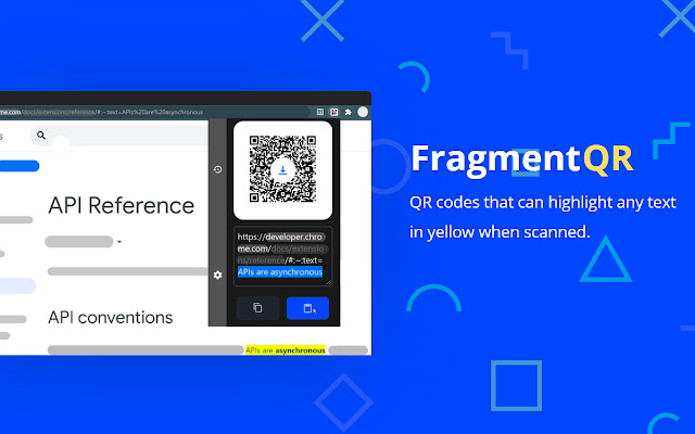 来自 Chrome 网上商店的 FragmentQR 将与 OffiDocs Chromium 在线一起运行