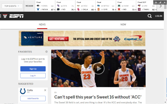 Frameless for ESPN  from Chrome web store to be run with OffiDocs Chromium online