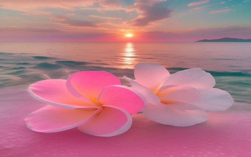Frangipani flowers on the sea wallpaper  from Chrome web store to be run with OffiDocs Chromium online