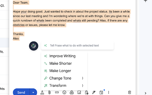 Frase Your AI Writing Superpower  from Chrome web store to be run with OffiDocs Chromium online