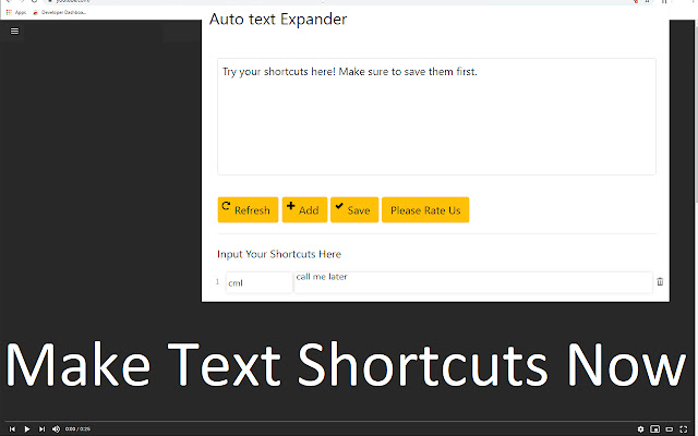 برنامج Auto Text Expander المجاني لـ Google Chrome™ من متجر Chrome الإلكتروني ليتم تشغيله مع OffiDocs Chromium عبر الإنترنت