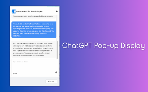 Free ChatGPT for Search Engine  from Chrome web store to be run with OffiDocs Chromium online