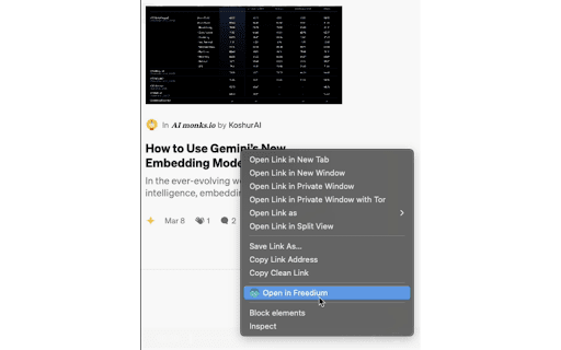 Freedium Link Converter  from Chrome web store to be run with OffiDocs Chromium online