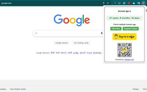 Free domain age checker | Website Age Checker  from Chrome web store to be run with OffiDocs Chromium online