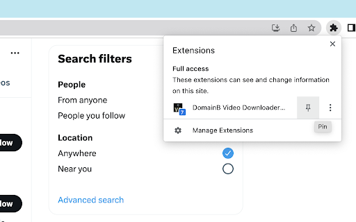 Free Downloader Online DomainB Video  from Chrome web store to be run with OffiDocs Chromium online