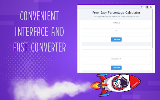Free, Easy Percentage Calculator  from Chrome web store to be run with OffiDocs Chromium online