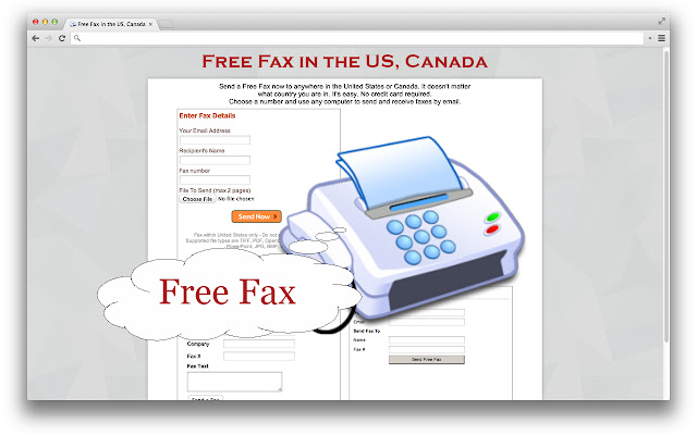 Free Fax in the US, Canada  from Chrome web store to be run with OffiDocs Chromium online
