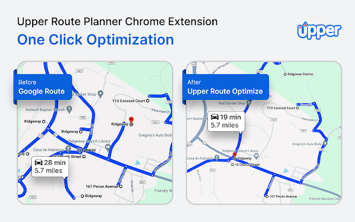 Free Google Maps Route Optimization by Upper  from Chrome web store to be run with OffiDocs Chromium online