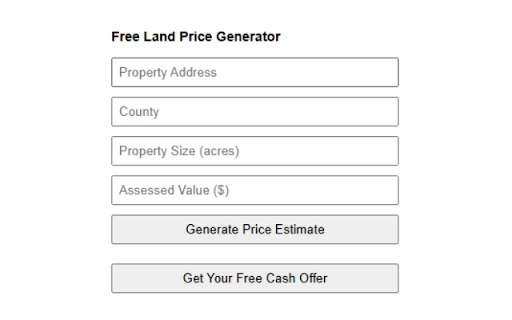 Free Land Price Generator  from Chrome web store to be run with OffiDocs Chromium online