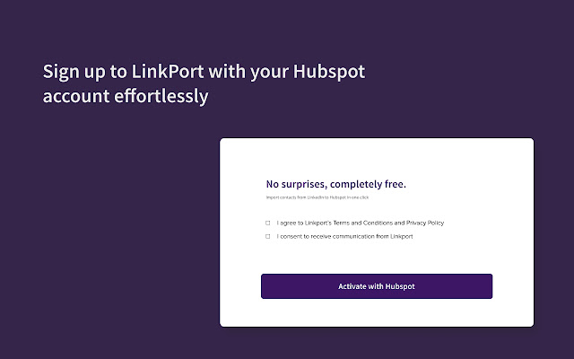 Free LinkedIn to Hubspot importer  from Chrome web store to be run with OffiDocs Chromium online