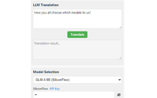 Free LLM Translation  from Chrome web store to be run with OffiDocs Chromium online