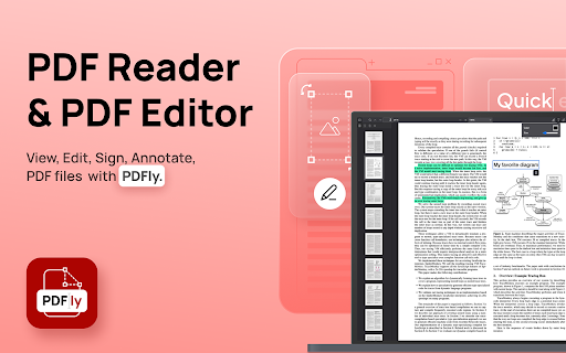 Free PDF Editor  PDF Reader by PDFly  from Chrome web store to be run with OffiDocs Chromium online