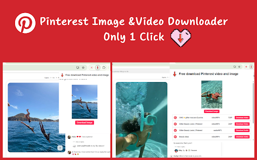 Free Pinterest Video  Image Downloader VidSaver.io  from Chrome web store to be run with OffiDocs Chromium online