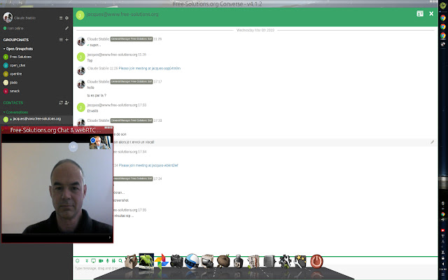 Free Solutions Chat  webRTC Videoconf  from Chrome web store to be run with OffiDocs Chromium online