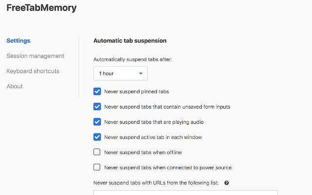 FreeTabMemory  from Chrome web store to be run with OffiDocs Chromium online