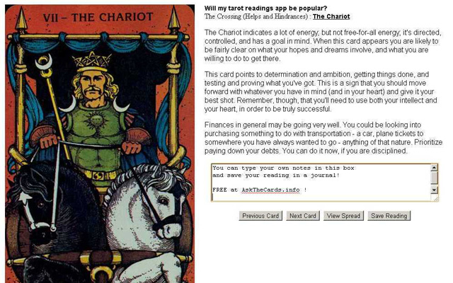 Free Tarot Readings  from Chrome web store to be run with OffiDocs Chromium online